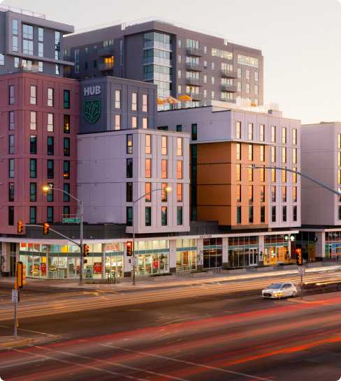 The exterior of Hub Park Ave