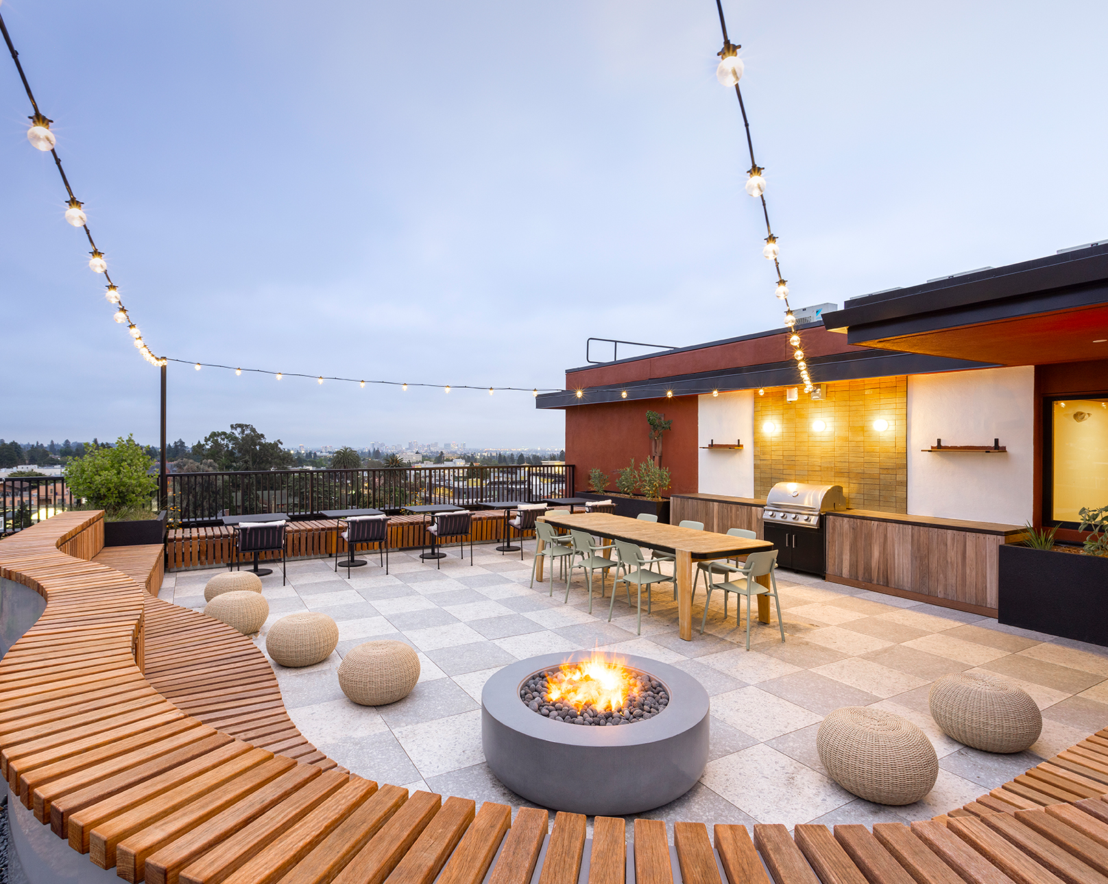 An outdoor firepit